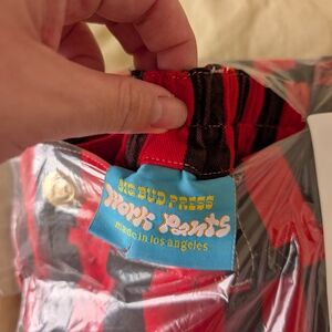 Big Bud Press Striped Pants - Red and Black